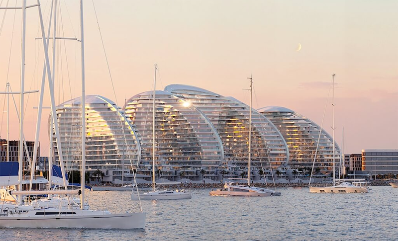 扎哈事務所新作：阿聯酋Oystra海濱綜合體詮釋‘海浪漣漪’美學